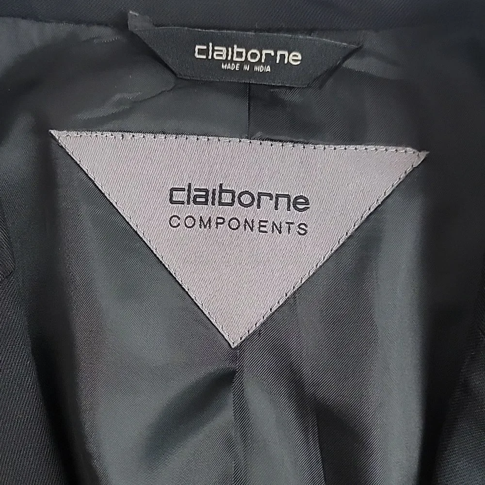 Claiborne Single Breasted Black Men's Suit Blazer Size 48L